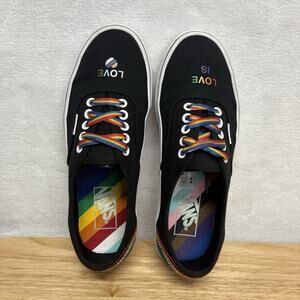 Vans Pride Love Is Love Unisex Black Canvas Low Top Sneakers Mens 6.5 Womens 8